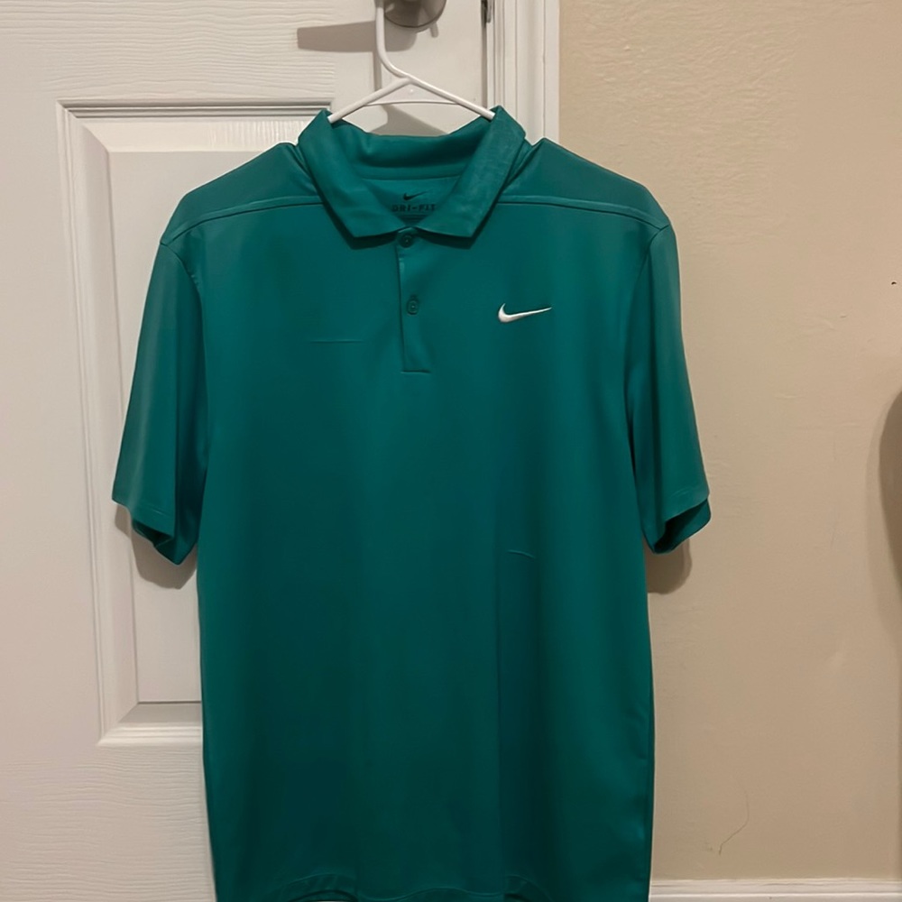 Nike Golf Shirt Green Sports Performance, Size M